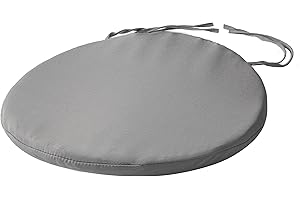 SOFTILLO Round Bistro Circular Chair Cushion With Ties Seat Pads For Dining Chairs Kitchen Garden Italian Fabric Removable Cover Indoor Outdoor Seat Pad Cushions Living Room Patio Office Shop GREY