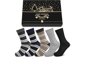 Chalier Cozy 5 Paires de Chaussettes Thermiques Pour Hommes, Chaussettes Épaisses Et Chaudes en Laine Pour L'Hiver Froid, de Travail de Randonnée, de Marche, Avec Une Boîte Cadeau