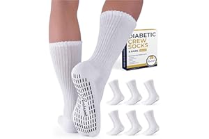 PEMBROOK Diabetic Socks with Grips for Women & Men | Non Binding Edema, Neuropathy Socks | 6-pairs