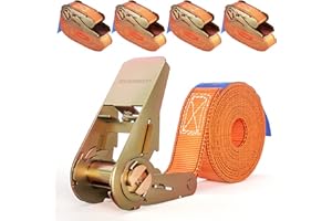 HELDENWERK 4 Stück Spanngurte mit Ratsche in 4m, 5m oder 6m Ratschengurte TÜV/GS Zertifiziert mit Doppelnaht I Zurrgurte wett