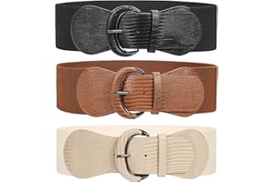 JASGOOD Women Stretchy Wide Waist Belt for Dress Ladies Elastic Belt Hook Buckle for Costume