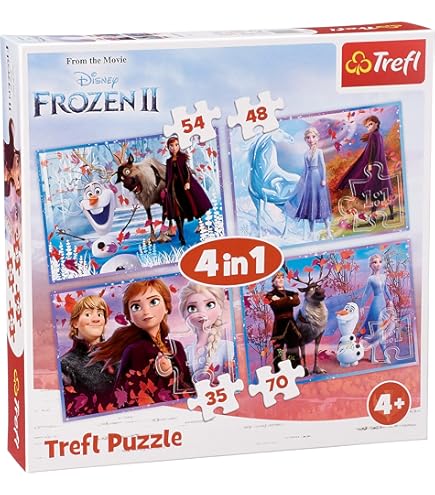 Trefl 4-in-1 Unicorn Jigsaw Puzzles - 4 Magic Themed 70-Piece Puzzles For Kids 4+