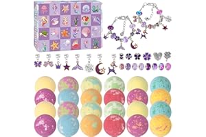 MOMOSTAR 24 Bombe da Bagno Bambini, Set Bombe da Bagno con Sorpresa Giocattoli, Bombe da Doccia Naturali, Regali di Compleanno Natale pour Bambini, Calendario Avvento (Sirena)