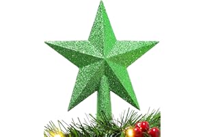Christmas Concepts® 20cm Glitter Tree Topper - Adorno para la Punta del árbol de Navidad (Verde Esmeralda)