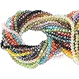 Catotrem Faceted Glass Crystal Beads Strands Briolette Rondelle Crystal Beads Spacer for Jewelry Making 15 Colors 2100pcs 4MM