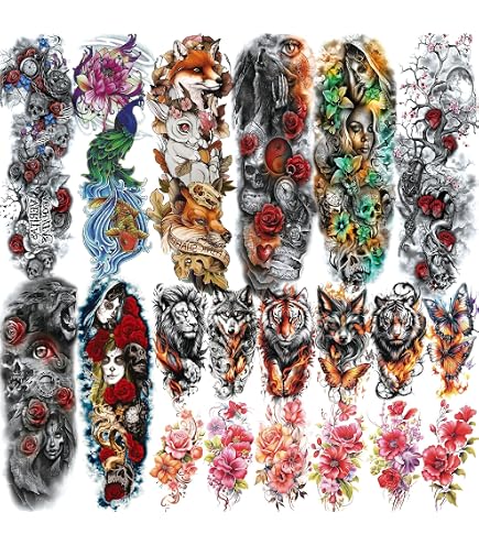 Temporäre Tattoos Rosen-Muster – Wasserfest, 15x21 Cm Bogen, Für Haut & Körper