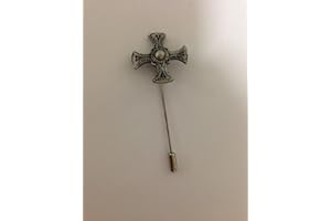 PRIDEINDETAILS St. Cuthberts Cross R17 Pewter Motif on a tie stick pin hat scarf collar coat