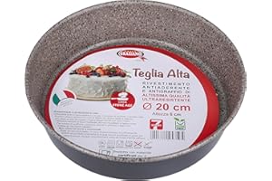 Graziano, Teglia Tonda, Realizzata Interamente in Alluminio e Dotata di 7 Strati di Rivestimento Antiaderente e Antigraffio, Ideale per Realizzare Pan di Spagna e Molto Altro, PFOA Free, ø 20 cm
