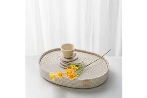 ART PINECONE Placemats Set of 6 Oval – Woven Boho Farmhouse Table Mats for Dining Table for 6, Kitchen Decor, Washable and Handmade Rustic Accessories (Taupe Mix, Oval Plus)