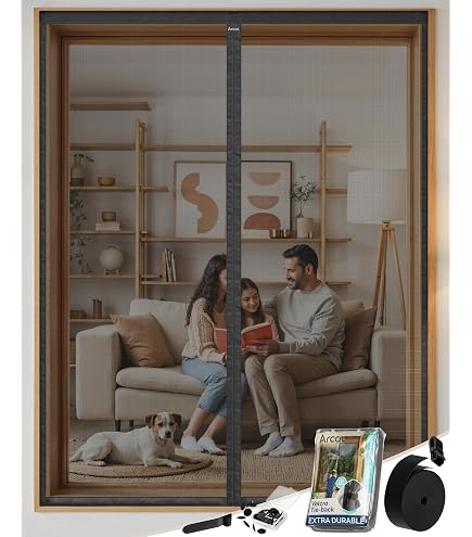 Genérico Tenda anti-mosca, zanzare, ecc. | per porte | strisce di nastro | Iris (120_x_210_cm, giallo-trasparente