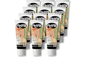PetPäl Perros Crema de salmón “TuboSnack“ 12x 75g - Sin Cereales, Sal, Azúcar - Sabrosas, deliciosas, sanas Naturales - Golosinas Tubo - Tratamiento Ideales para Cachorros - Fabricado en Alemania