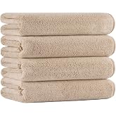 Polyte Bath Towel Microfiber Quick Dry 330gsm 76.2x144.8cm, 4 Pcs