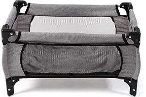 Bayer Chic 2000 653 19 Lit de Voyage Deluxe pour poupée jusqu'à 50 cm Gris mélangé Petit modèle