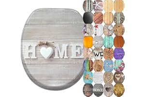 Sanilo Abattant WC avec frein de chute, Grande sélection de lunettes de toilette en bois, Finition de haute qualité (Home)