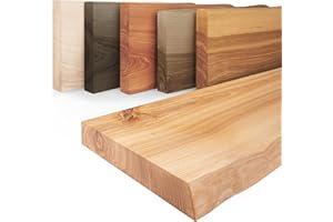 LAMO Manufaktur Étagère Murale en Bois Massif, Bord irrégulier, étagère Flottante Pure, sans Fixations, sans Trous, Naturel 160cm, LW-01-A-002-160