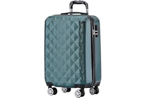 BEIBYE Zwillingsrollen 2066 Hartschalen-Koffer: 15 Farben, ABS-Kunststoff, Zahlenschloss mit Doppelreißverschluss, Exklusive Innenausstattung und umfangreiche Funktionen(Dunkelgreen, M)