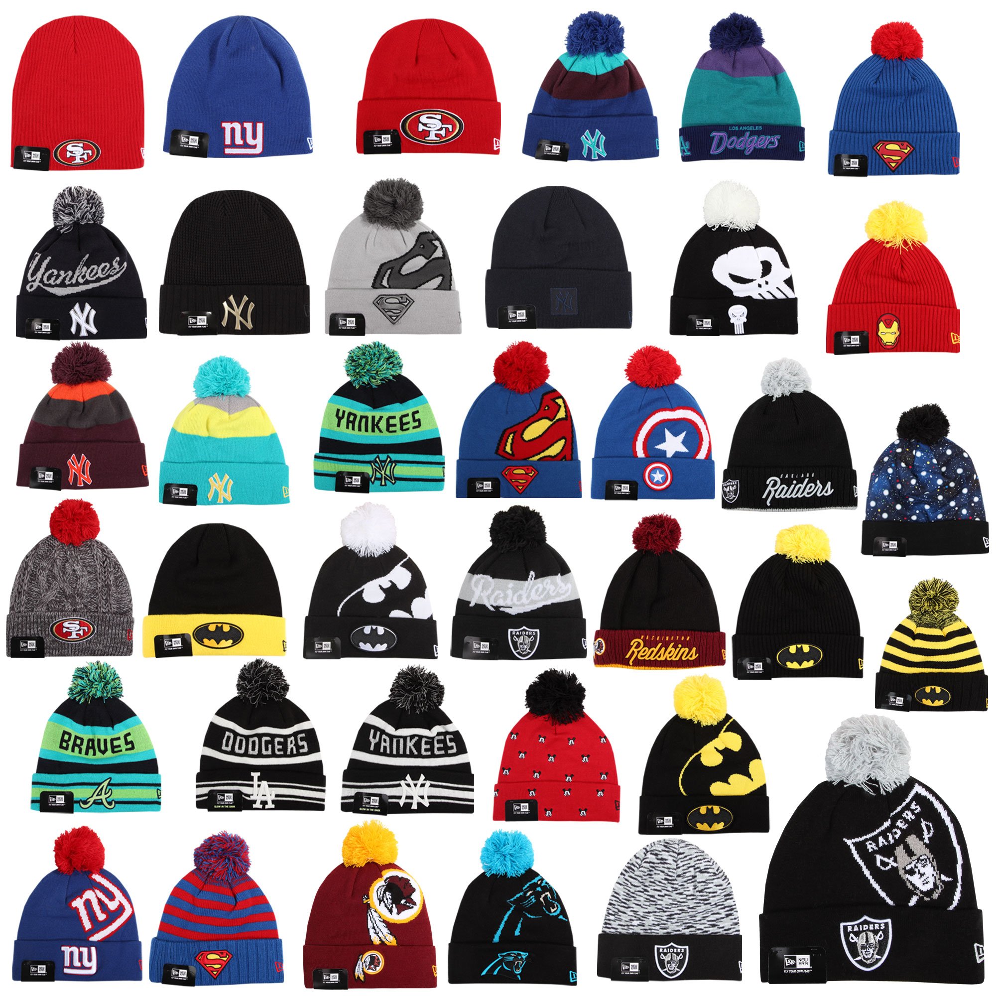 New-Era-Beanie-Winter-Mtze-Cap-Unisex-Oakland-Raiders-New-York-Yankees-Batman-Superman-Marvel-UVM