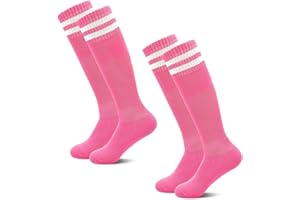 HYCLES 1/2 Paia di Calzini Calcio Bambini Calzini Sportivi Scuola Lunghi Calcio Calzini Traspirante Elastici per Ragazze Ragazzi di 3-13 Anni