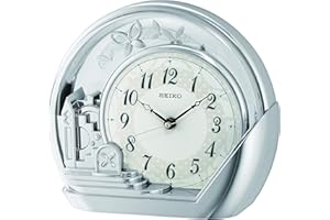 Seiko Clocks Table Clock, Silver, Standard Size