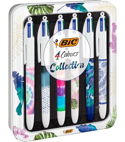 Kit BIC Summer Pink - Stylo Gel, Porte-Mines, 4 Couleurs, Surligneur - Rose - Boîte Métal