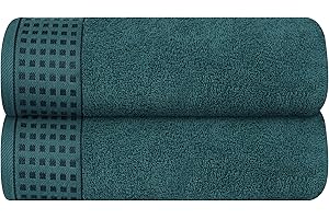 GLAMBURG Baumwolle 2er-Pack Oversized Badetuch-Set 70 x 140 cm, große Badetücher, Ultra saugfähig, kompakt, Umweltfreundlich und 100% recycelbar, schnell trocknend und leicht, Blaugrün
