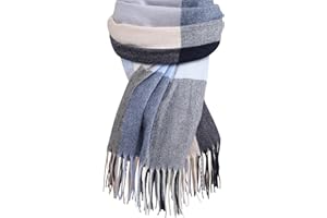 Fullogo Women's Warm Blanket Scarf - Long Soft Checked Scarf for Ladies Gifts