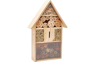 PET TING Wooden Insect Hotel Bee Butterfly Ladybird Box Aid Large Wood House 48CM