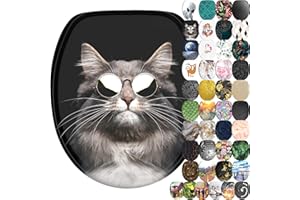 SANILO Klapa sedesowa z miękkim zamknięciem - Duży wybór - Wysokiej jakości wykończenie - Łatwy montaż (Cool Cat)