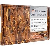 Erreke Tabla Cortar Cocina, Madera de Teca End Grain Grosor 3.2 cm, Tabla Madera Cocina Grande, con Patas Antideslizantes, Se