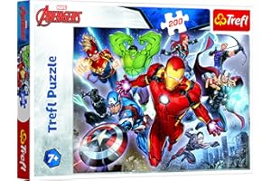 Trefl 200 Piezas, para niños a Partir de 7 años Puzzle, Color Valientes, Marvel los Vengadores, Avengers