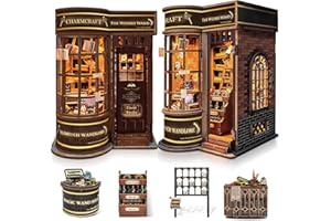 Book Nook Kit für Erwachsene: LUMYCE Holzpuzzle DIY Miniatur Haus 3D Puppenhaus - Buchstütze für Bücherregal Deko mit Led Licht Kreatives Geschenk für Leser
