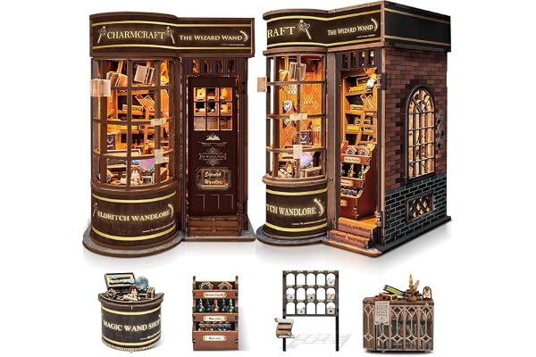 Book Nook Kit pour Adultes: LUMYCE DIY Maison de Poupee Booknook Puzzle 3D en Bois - Maquette Maison Miniature a Construire Décoration avec lumière LED pour Adolescents et Adultes