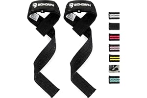 ‎BIOMORPH BIOMORPH Profi Zughilfen 60cm für Krafttraining, Fitness, Bodybuilding (extrabreit gepolstert) - Lifting Straps für Frauen und Männer (versch. Farben) mit Anleitung
