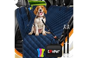 ‎LOVPET Lovpet® 2in1 Hundedecke für Auto Rückbank & Kofferraum mit Seitenschutz und Sichtfenster Kofferraumschutz - Wasserabweisende Hunde Autoschondecke Universal Autodecke Rücksitz Inkl. Zubehör, Navyblau