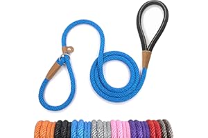 lynxking Dog Leash Slip Rope Lead Leash Strong Heavy Duty Braided Rope No Pull Training Lead Leashes for Medium Large and Small Dogs