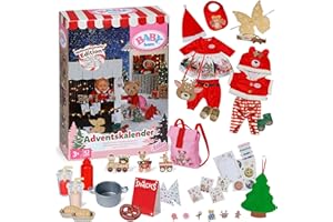 BABY born Adventskalender - 24 Überraschungen - Puppenkleidung & Accessoires für 43 cm Puppen - Hochwertiges Puppenzubehör für Weihnachten