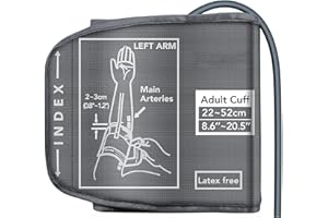 QUTRYVEN Replacement Extra Large Cuff for Omron BP Monitors 22-52CM Big Arm - Adjustable XL Blood Pressure Cuff, Includes 6 Universal Interface, Blood Pressure Monitors Large Cuff Compatible