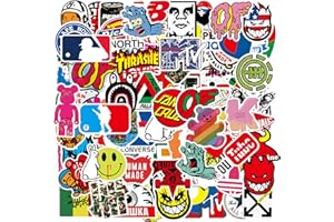 Yzwuyou 101pcs Skateboard Stickers Pack Non-Repeat Cool Sticker Pack Waterproof Reusable Vinyl Brand Stickers for Adults Teens Boys Graffiti Cars Guitar Travel Luggage Helme Furniture Bike Laptop