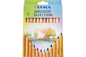 Matite colorate in legno LYRA Super Ferby Chunky, triangolari, mina da 6,3 mm, 12 colori assortiti, ideali per bambini e scuole