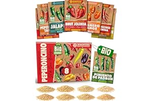 ZenGreens® - Set di Semi di Peperoncino bio (8 pezzi) - 8 Semi di Peperoncino per Coltivazione Facile in Giardino, Balcone o Serra - Semi da Piantare - Sementi