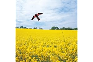 flyonte Vogelschutz-Teleskop-Vogelscheuchen-Stil E-Drachen mit 4m ausziehbarer Stange Vogelabwehr-Drachen für Garten Hinterhof Rasen Bauernhof
