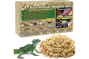 Riare 150 g Premium Sphagnum Moss for Reptiles Natural Terrarium Moss Brick for Reptiles Live Frogs Snake Peat Peat Bedding Leopard Tiger Turtle Annose Orchids Plants (150 g)