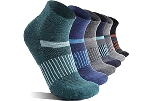 MOSEY KOSY 6 Paires de Chaussettes en Laine Mérinos pour Hommes et Femmes Thermiques Respirantes pour Randonnée Marche Course Travail et Hiver
