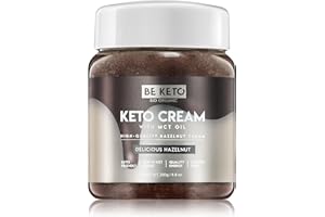 Be Keto BeKeto Crème cétogène à la noisette avec huile MCT à tartiner à base de plantes pour végétaliens cétogènes - Sans gluten - 250 g