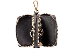 MATADOR Sac pour Clef - Etui à Clé en Cuir Véritable | Porte Clés avec Double Femeture Éclair YKK en Métal et Mousqueton | Mini Pochette Rangement Clef Protection Organiseur avec Boîte Cadeau elegant