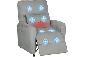 HOMCOM Poltrona Relax Elettrica Massaggiante e Riscaldante, Silenziosa, Poltrona Reclinabile 150° in Ciniglia con Cuscino, Funzione Memory, 2 Telecomandi, Poggiapiedi, Soggiorno Ufficio, Grigio Scuro