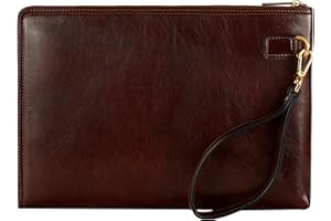 Time Resistance - Bolso de mano de cuero para hombre - Organizador de muñeca - maletín hecho a mano en Italia