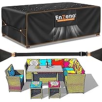 Velway Afdekking voor tuinmeubelen, waterdicht, 200 x 160 x 74 cm, winddichte beschermhoes met reflecterende strepen, 600D Oxford meubelsets, afdekking, stofdicht, afdekhoezen voor tuintafel