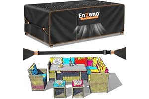 Enzeno Abdeckung Gartenmöbel 200x160x74cm, Wasserdicht Abdeckplane Gartenmöbel, Oxford Gewebe Plane für gartenmöbel, Gartenlounge Abdeckung Winterfest, Gartentisch Plane,Schutzhülle Loungemöbel