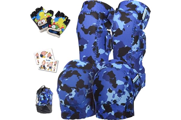 Simply Kids Protection Roller Enfant I Genouillère Coudières et Gants Vélo pour Fille Garçon I Protection Skateboard Enfant avec Sac Mesh I Vélo Trotinette Draisienne Ski Patinage